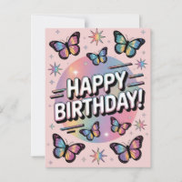 Conception Joyeux Anniversaire avec Papillons Colo