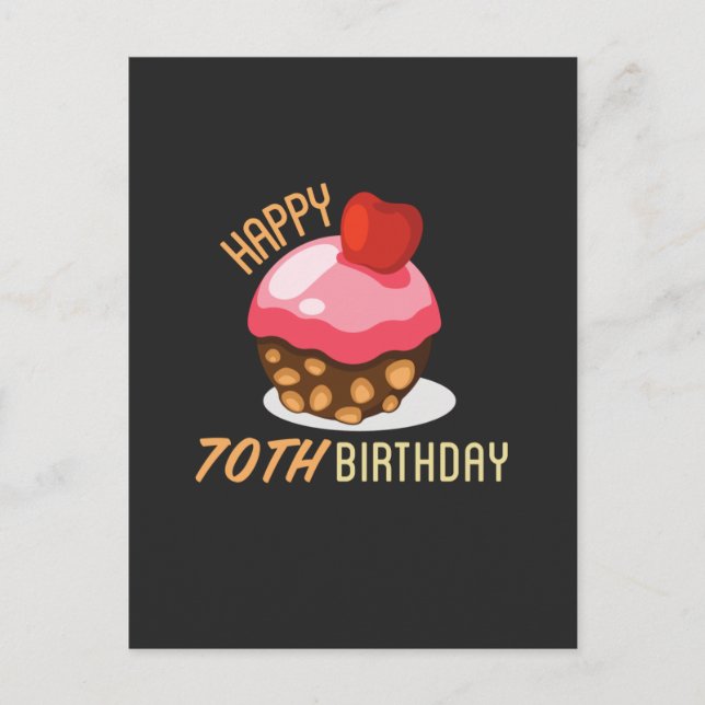 Carte Postale Conception mignonne pour un 70e anniversaire avec  (Devant)