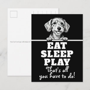 Carte Postale Conception minimaliste d'animaux mignons - Chien 1