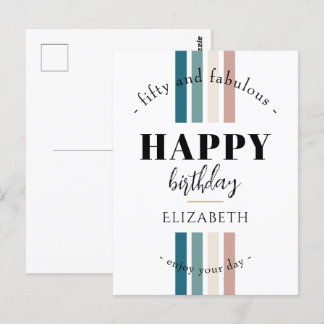 Carte Postale Conception minimaliste d'anniversaire dans des cou