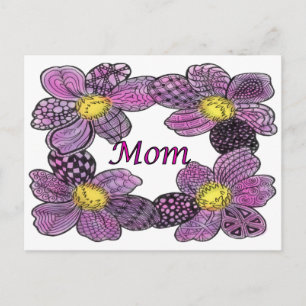 Carte Postale Conception MOM à fleurs violettes