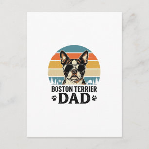 Carte Postale Conception Papa Boston Terrier Amant de Chien Vint