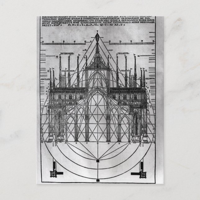 Carte Postale Conception pour la cathédrale de Milan (Devant)