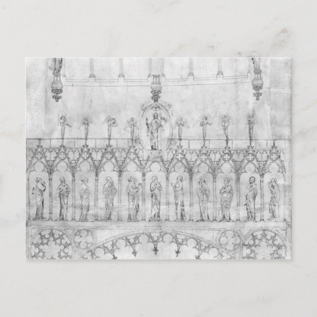 Carte Postale Conception pour la galerie des rois sur la fa � ad (Devant)