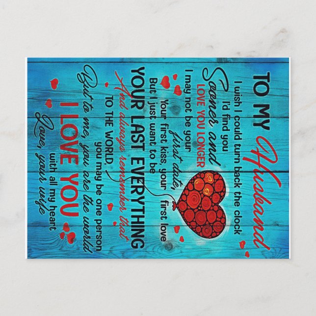 Carte Postale Conception pour mon mari | Citations d'amour pour  (Devant)