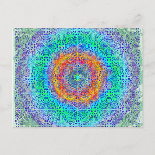 Carte Postale conception psychédélique infinie du lever du solei (Devant)