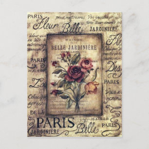 Carte Postale Conception Rose vintage