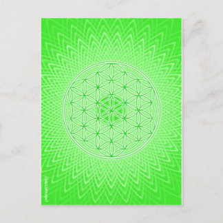 Carte Postale Conception sacrée psychédélique de Chakra de coeur