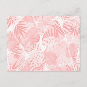 Carte Postale Conception tropicale rose douce Abstraite