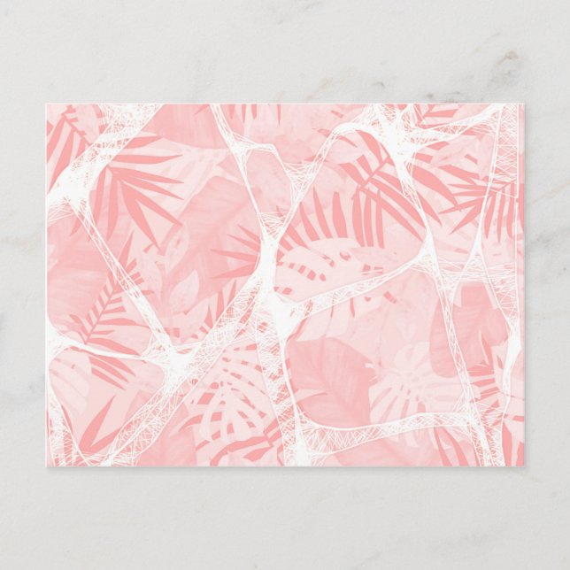 Carte Postale Conception tropicale rose douce Abstraite (Devant)