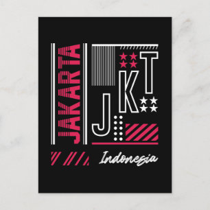 Carte Postale Conception typographique urbaine graphique Jakarta