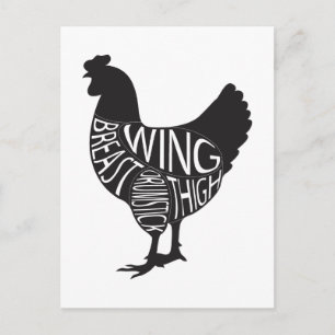Carte Postale Conception vintage et amusante du poulet