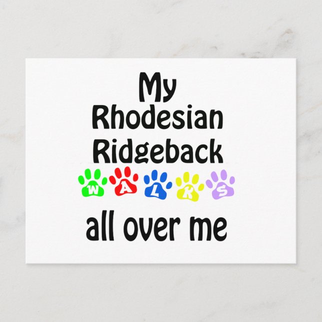 Carte Postale Conceptions de promenades avec un Rhodesian Ridgeb (Devant)