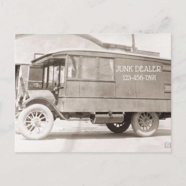 Carte Postale Concessionnaire d'antiquités Camion Monochrome Ant (Devant)