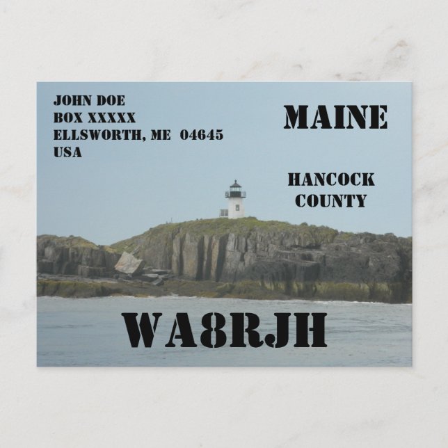 Carte Postale Concevez votre propre phare d'opérateur de radio H (Devant)