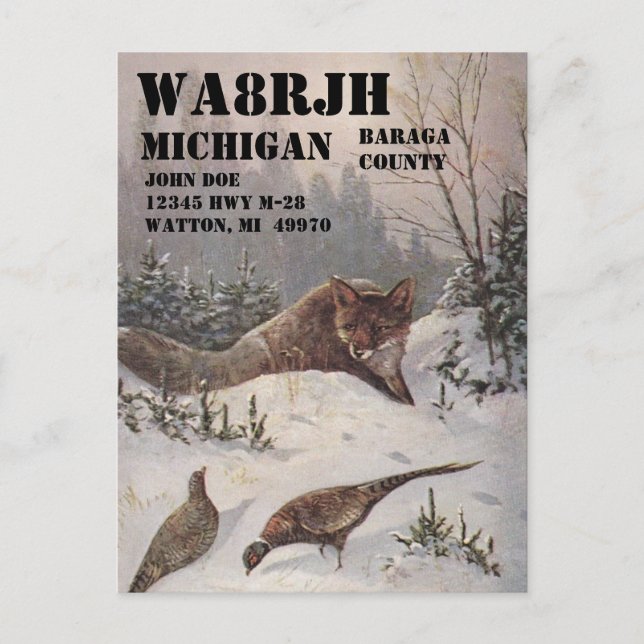 Carte Postale Concevez votre propre radioopérateur HAM QSL Op Wi (Devant)