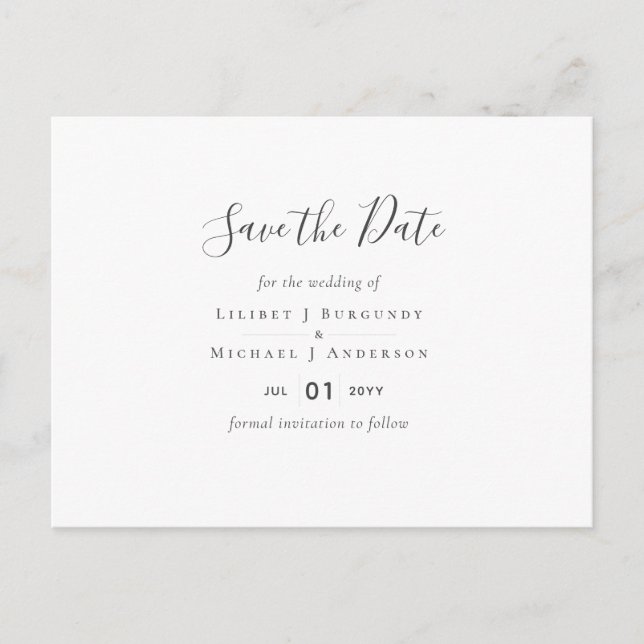 Carte Postale Concevoir son propre modèle de save the date avec  (Devant)