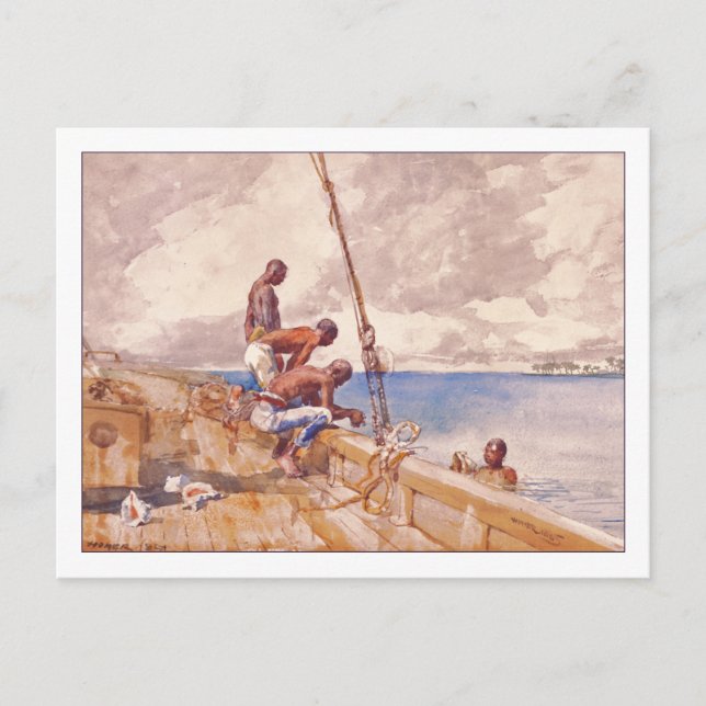 Carte Postale Conch Divers par Winslow Homer (Devant)