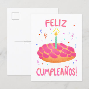 Carte Postale Concha de Pan Dulce d'anniversaire en espagnol