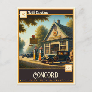Carte Postale Concord, Caroline du Nord Vintage
