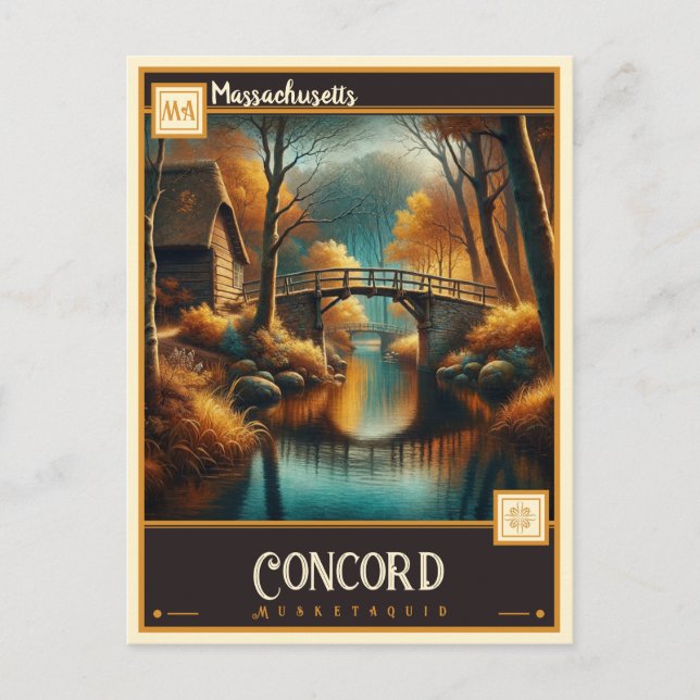 Carte Postale Concord, Massachusetts  | Vintage (Devant)