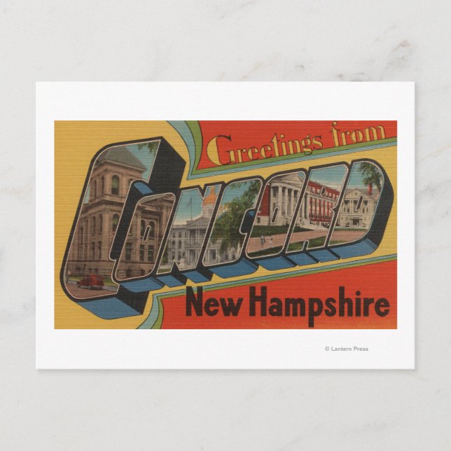 Carte Postale Concord, New Hampshire - Scènes de grandes lettres (Devant)