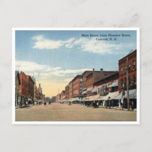 Carte Postale Concord NH, Main Street View Vintage