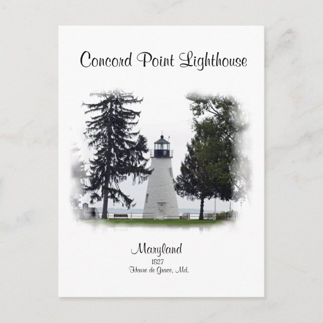 Carte Postale Concord Point Light- Havre de Grace, Maryland (Devant)