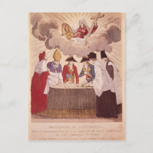 Carte Postale Concordat entre Napoléon et Pape Pie VII