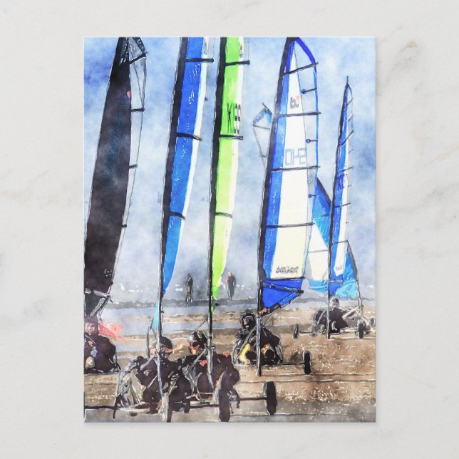 Carte Postale Concours Cefn Sidan Blokart Racing (Devant)