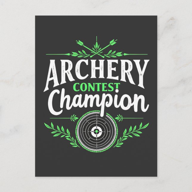 Carte Postale Concours de tir à l'arc Champion Compétition Bow a (Devant)
