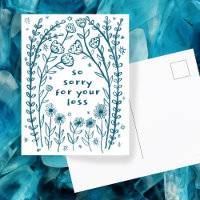 CONDOLÉANCES Floral Fantaisiste Esquisse Doodle Dé