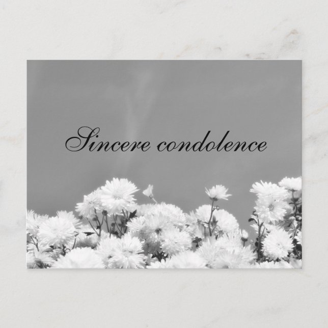 Carte Postale Condoléances sincères (Devant)