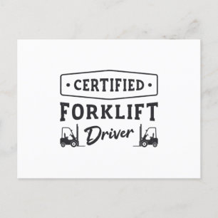 Carte Postale Conducteur de chariot élévateur à fourche certifié