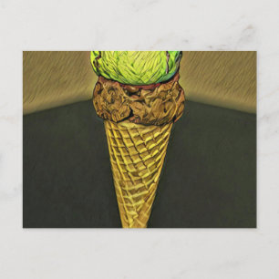 Carte Postale Cône crème glacée d'été