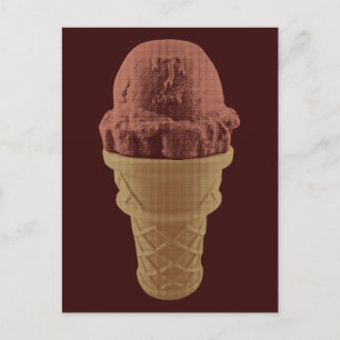 Carte Postale Cône de glace au chocolat Pop Art
