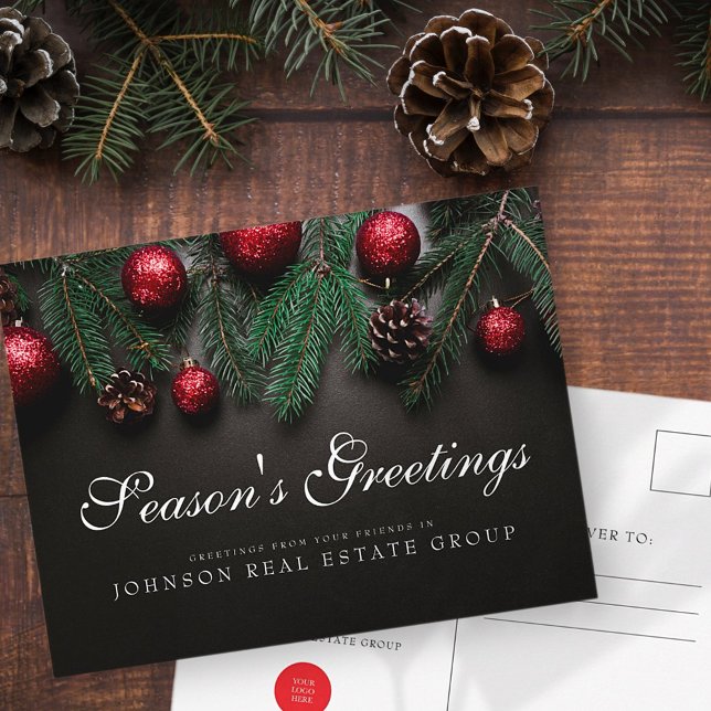 Carte Postale Cones de pin de Noël | BONNES FÊTES (Créateur téléchargé)