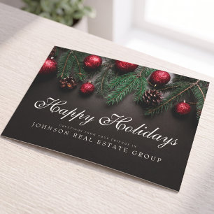 Carte Postale Cônes de pin de Noël Joyeuses Fêtes de fin d'ann
