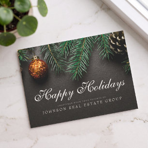 Carte Postale Cônes de pin de Noël Joyeuses Fêtes de fin d'ann