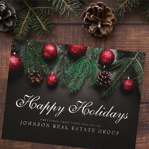 Carte Postale Cones de pin de Noël   Joyeux voeux de vacances