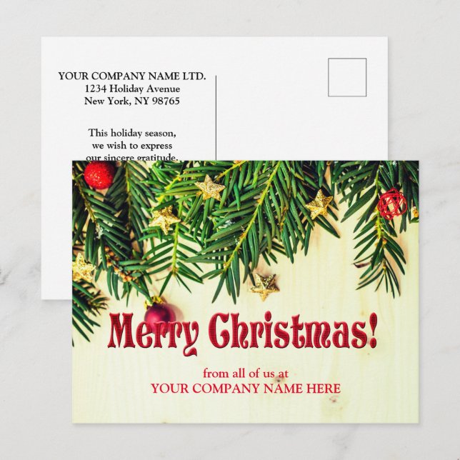 Carte Postale Cônes de Pin de Noël | Salutation Mignonne (Devant / Derrière)