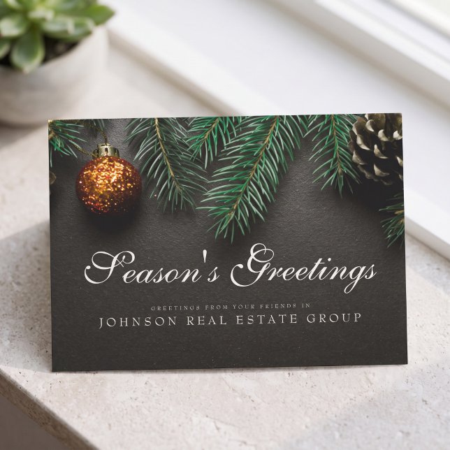 Carte Postale Cônes de pin de Noël | Vœux de la saison (Créateur téléchargé)