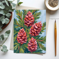 Cônes de pin d'hiver | Peinture aquarelle de la na