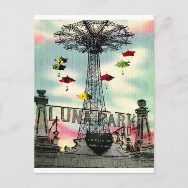 Carte Postale Coney Island Luna Park Parc d'attractions Brooklyn (Devant)