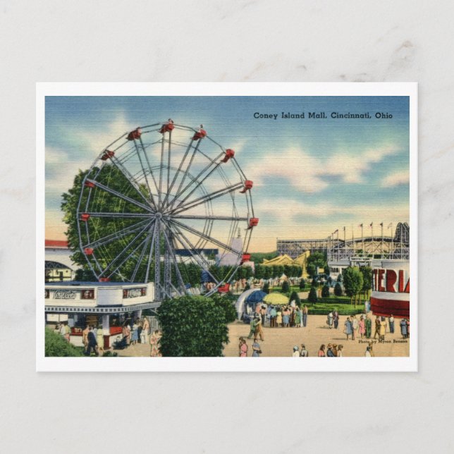 Carte Postale Coney Island Mall, Cincinnati, Ohio Vintage (Devant)