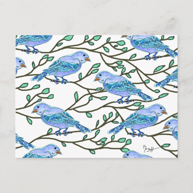 Carte Postale Conférence bleue d'oiseau (Devant)