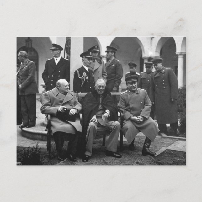 Carte Postale Conférence de Yalta Roosevelt Staline Churchill 19 (Devant)