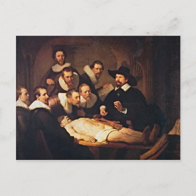 Carte Postale Conférence sur l'anatomie par Rembrandt (Devant)