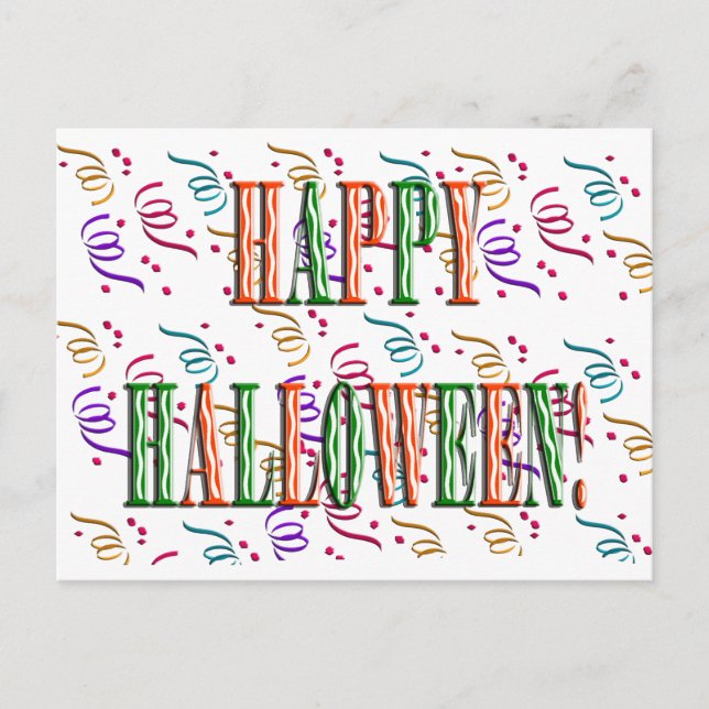 Carte postale Confetti & Halloween Festival Text (Devant)