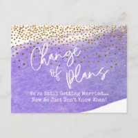 Confetti, Mariage reporté : Changement de plans po